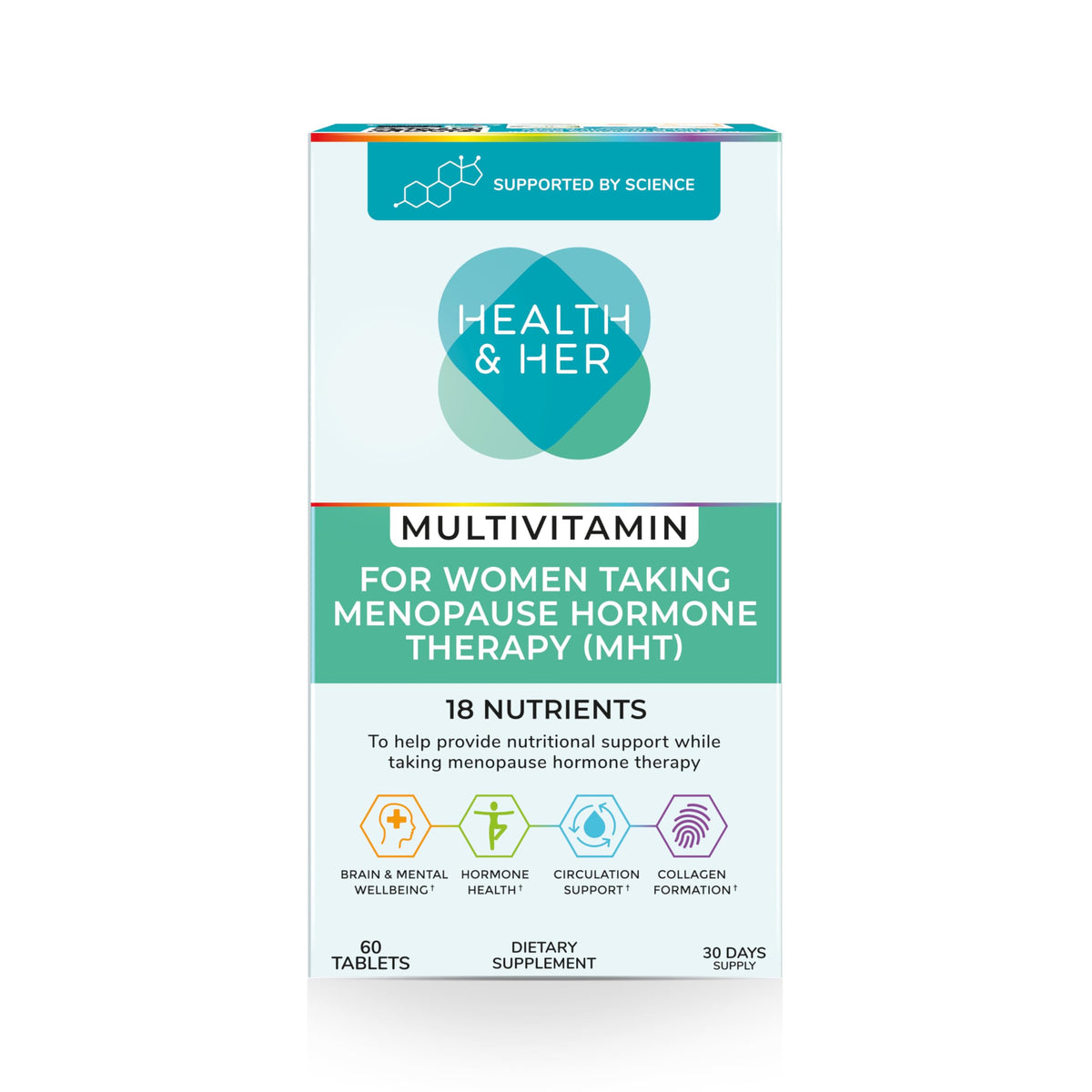Health & Her Multivitamin for Women Taking Menopause Hormone Therapy (MHT/HRT) - Supplements for Women - Nutrition and Wellbeing Support - 1 Month Supply, 60 Tablets - Vegan & Gluten Free Health and Her buy supplements Au