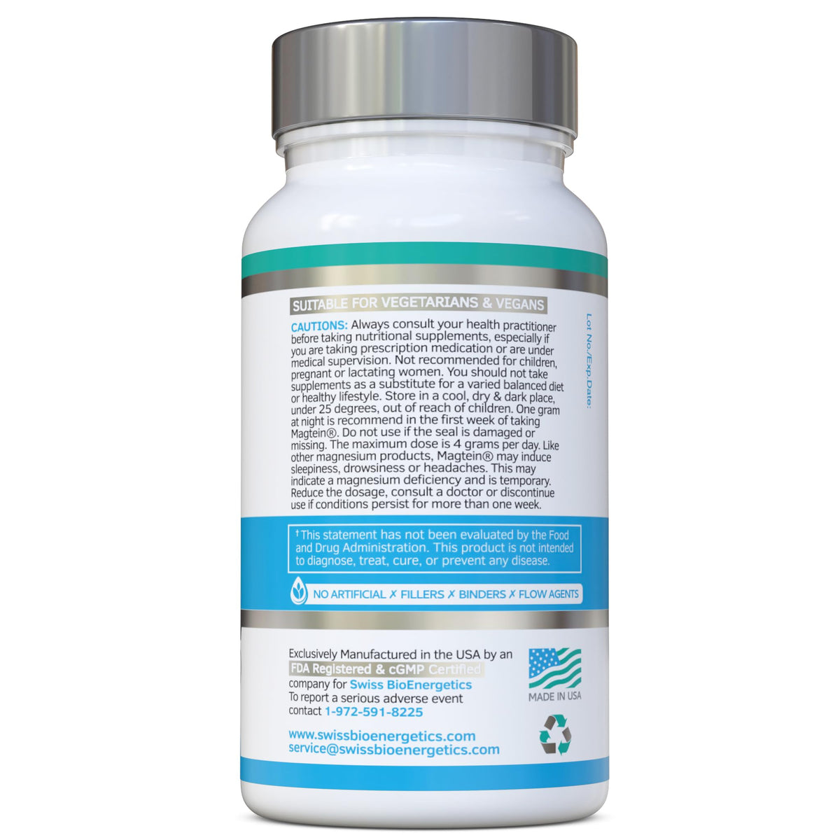 Magnesium L-Threonate Complex 7-in-1 with 1000mg of Magtein Plus Magnesium as Bisglycinate, Taurate, Citrate, Gluconate, Malate & Lactate - Supports Sleep - Vegan, US Made and No Artificial Nasties swiss bioenergetics buy supplements Au