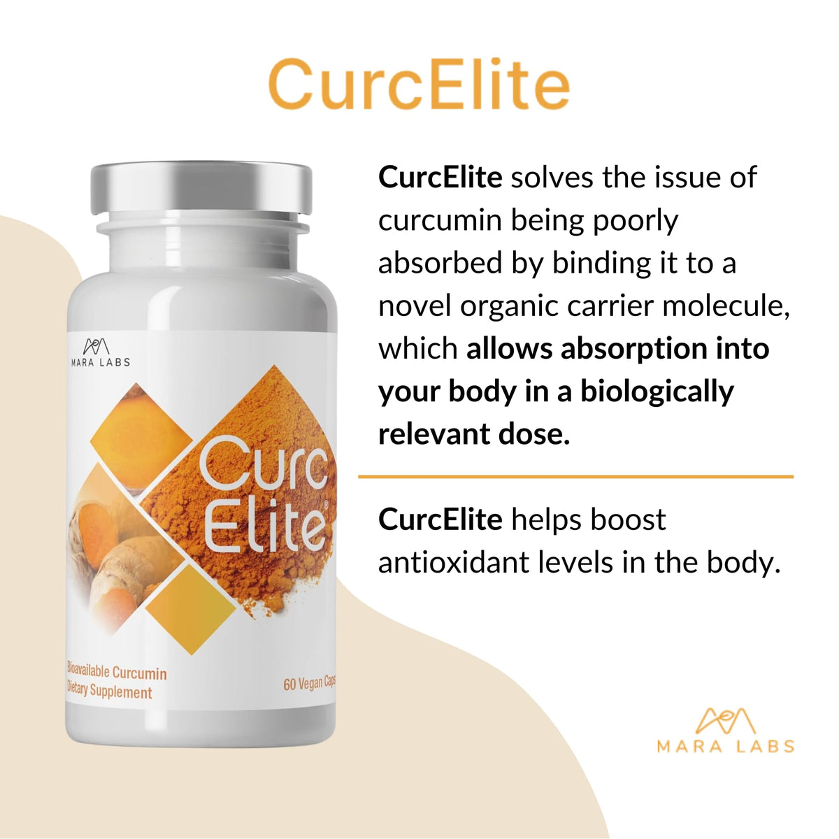 Mara Labs CurcElite Curcumin | Turmeric Extract 95% Curcuminoids | Vegan, No Fillers, and Non-GMO | 60 Vegan Capsules BrocElite buy supplements Au