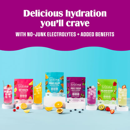 Ultima Replenisher Electrolyte Powder Drink Mix Bundle – Sugar Free – Variety, Crave Killer – 20 Stickpacks, 14 Stickpacks – 6 Electrolytes and Minerals – Keto Friendly, Vegan, Non-GMO