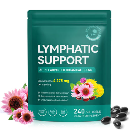 Lymphatic Drainage Supplements, Lymph System Support Supplement for Women & Men, Natural Herbal Blends with Echinacea, Dandelion, Burdock Root for Lymph System - 240 Softgels DLOMFVFQ buy supplements Au