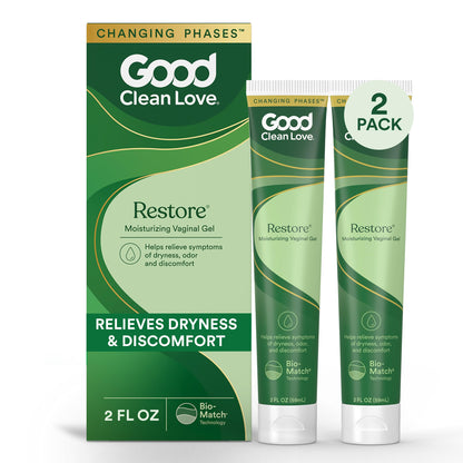Good Clean Love Restore Moisturizing Vaginal Gel, pH-Balanced Vaginal Moisturizer, Water-Based Feminine Care with Aloe Vera & Lactic Acid, Reduces Dryness, Discomfort & Odor for Women, 2 Oz (2-Pack) Good Clean Love buy supplements Au