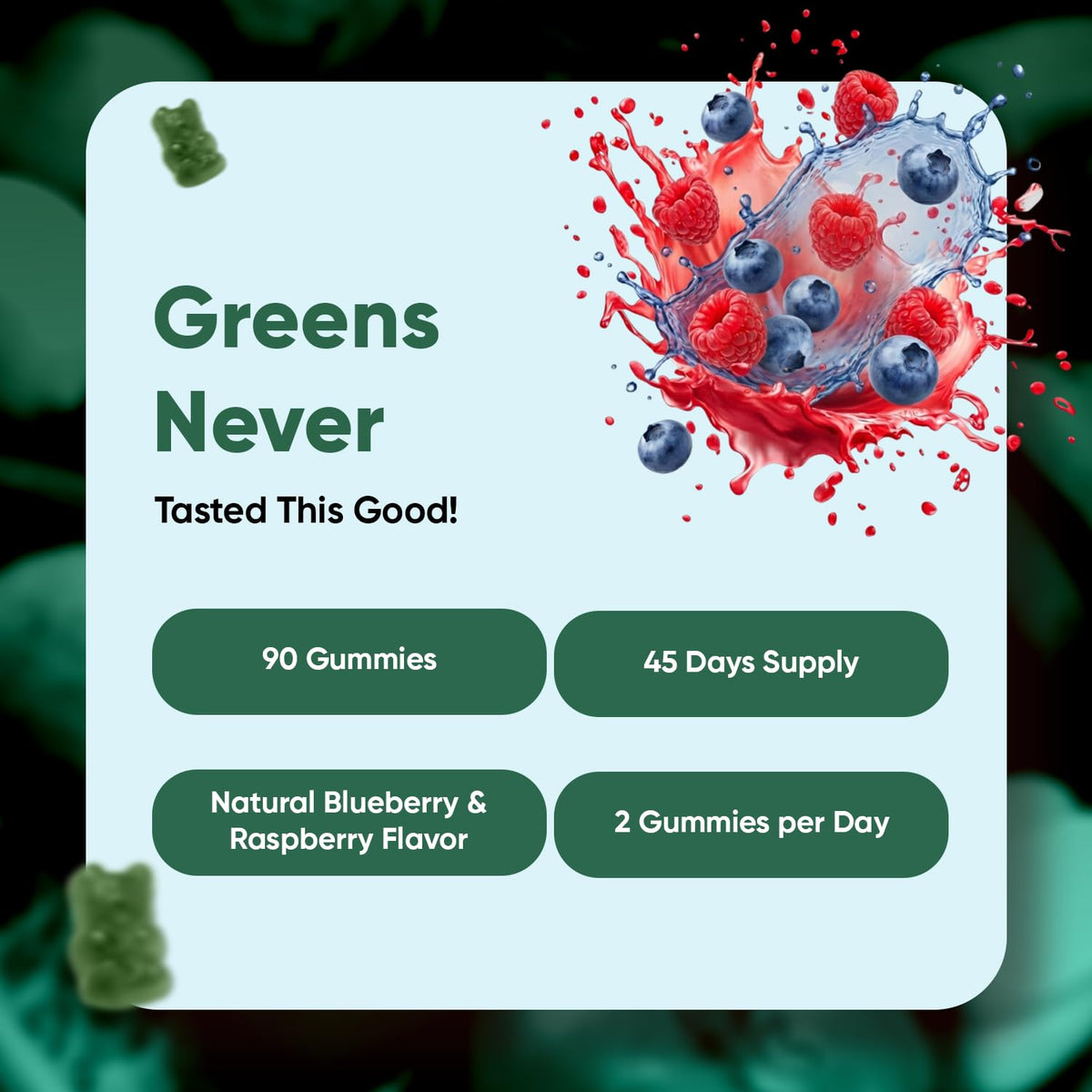 WeightWorld Super Greens Gummies - Energy, Immunity & Digestion - 45-Day Supply - Vegan Daily Greens Supplements (Moringa, Broccoli, Spinach) - Added Vitamins & Minerals - 90 Superfood Gummies WeightWorldBuy Supplements Australia