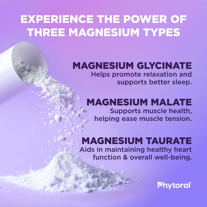 Highly Potent Magnesium Complex Capsules - Triple Magnesium Blend with Taurate Glycinate and Malate - 400mg Supplement Supports Relaxation & Overall Wellness Non-GMO Vegan - 90 Count Phytoral buy supplements Au