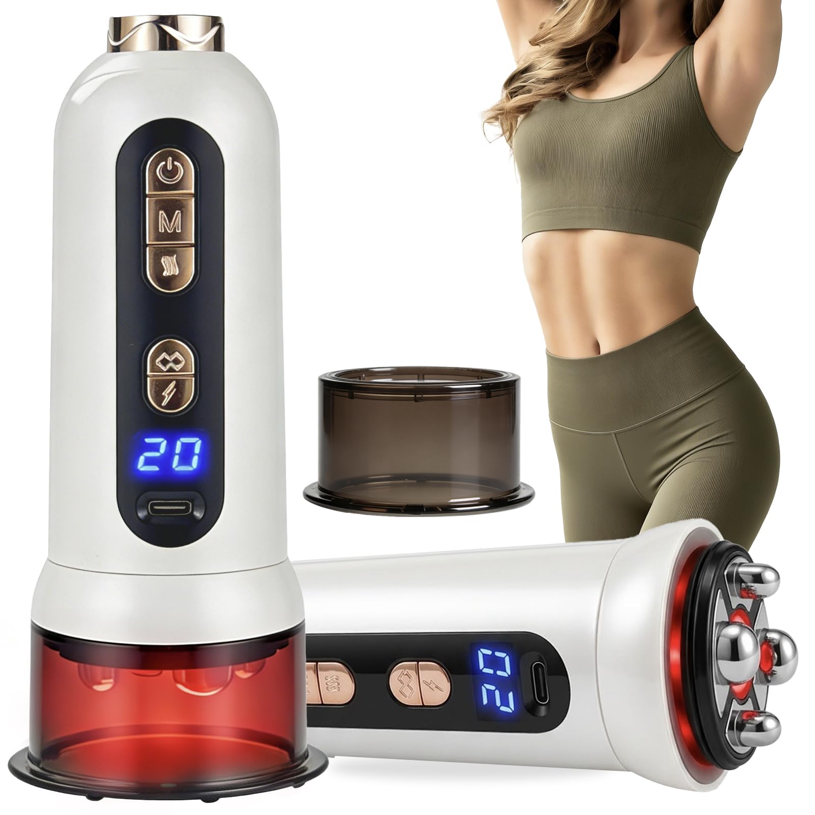 Poeruo 5-in-1 Body Sculpting Machine – Gua Sha & Cupping Vacuum Massage Device, Lymphatic Drainage Massage, Anti-Cellulite Tool & Skin Firming Care for Face, Belly, Arms, Legs, Waist & Love Handles Poeruo buy supplements Au