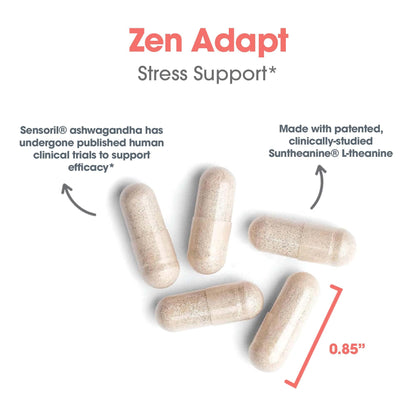 ARG Zen Adapt - 200 mg L-Theanine, 125 mg Ashwagandha & 550 mg GABA - Supports Stress Response and Calmness - Vegetarian Capsules - Hypoallergenic Formula - 30 Servings - 60 Capsules Allergy Research GroupBuy Supplements Australia