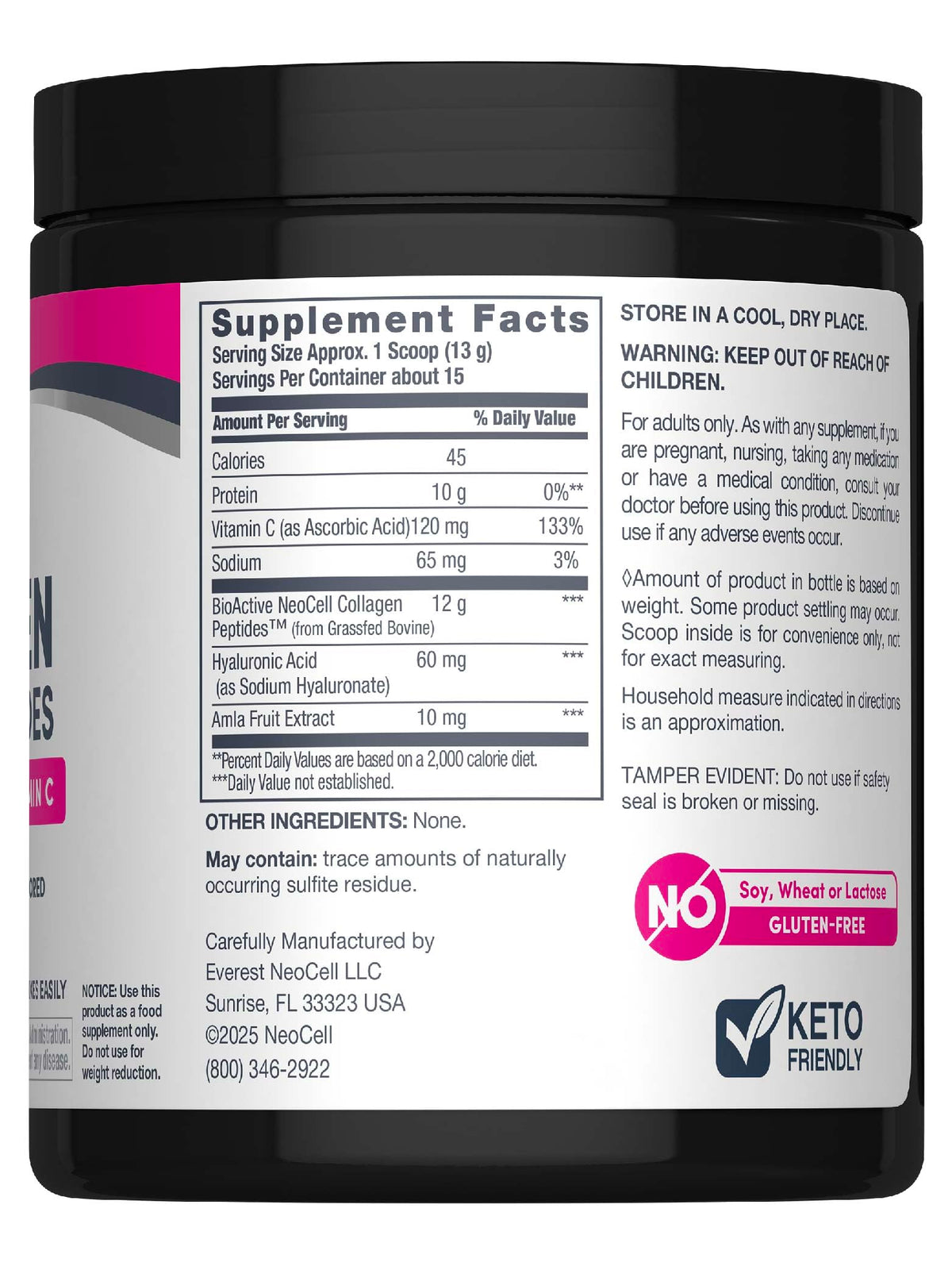 NeoCell Collagen Peptides Powder | 6.9 oz | Unflavored Supplement | with Vitamin C and Hyaluronic Acid | Advanced Formula | Hair, Skin, & Nails | for Women and Men NeoCell buy supplements Au