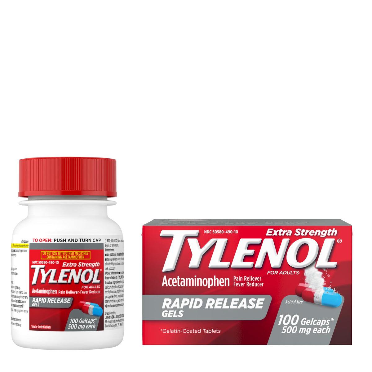 Tylenol Extra Strength Acetaminophen Rapid Release Gels, Fast, Strong Pain Relief, Fever Reducer, 500 mg Gelcaps with Laser‑Drilled Holes for Fast Release, OTC Medicine, 100 Count Tylenol buy supplements Au