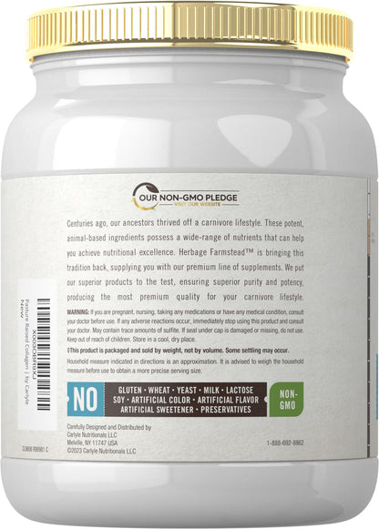 Carlyle Grass Fed Collagen Peptides Powder 20oz | Unflavored | Pasture Raised | Types I & III | 20g of Collagen Per Daily Dose | Non-GMO, Gluten Free | by Herbage Farmstead Carlyle buy supplements Au