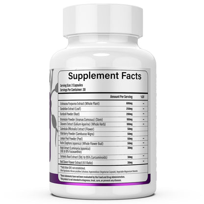 Lazpowfi Lymphatic Drainage Supplements, 1540mg Lymph System Support Supplement for Women & Men with Dandelion, Burdock, Echinacea,Rutin, Turmeric,Cleavers & More, 60 Capsules Lazpowfi buy supplements Au