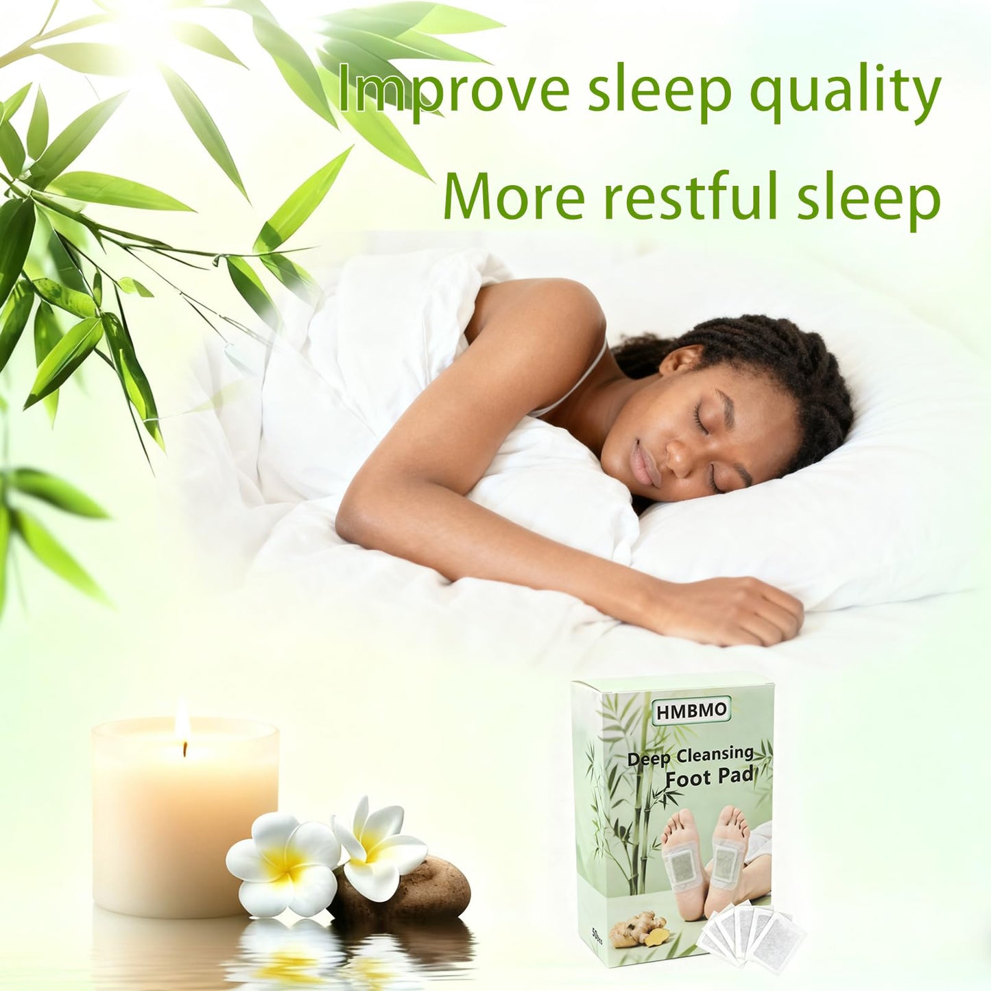 Lymph Care Foot Pads 50pads – Deep Cleansing Foot Pads with Ginger Oil for Relieve Stress, Improve Sleep, Help Lymphatic Drainage and Deep Cleansing HMBMO buy supplements Au