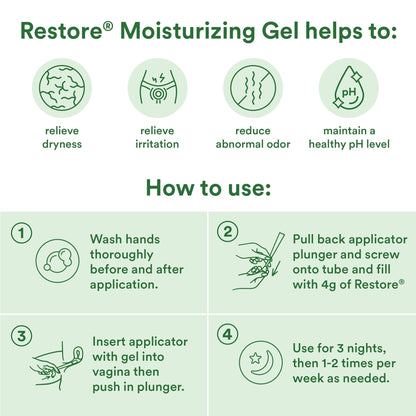 Good Clean Love Restore Moisturizing Vaginal Gel, pH-Balanced Vaginal Moisturizer, Water-Based Feminine Care with Aloe Vera & Lactic Acid, Reduces Dryness, Discomfort & Odor for Women, 2 Oz (2-Pack) Good Clean Love buy supplements Au