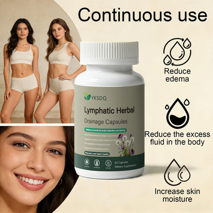 PKQLQ Lymph Drainage Capsules | Natural Detoxification Help Maintain the Healthy Fluid Balance of Both Women and Men, Promote Blood Virculation and Maintain Good Health. 60 Capsules (1) PKQLQ buy supplements Au