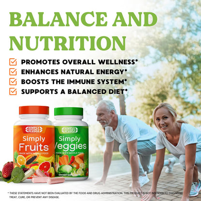 Simply Nature's Pledge - Packed with Over 40 Different Fruits & Vegetables - Made with Whole Food Superfoods - with High Beta Carotene – 100% Soy Free - 90 Count (Pack of 2) Simply Nature's Pledge buy supplements Au