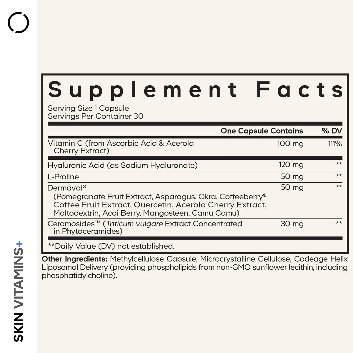 Codeage Skin Vitamins+ Supplement – Ceramosides, Dermaval, Hyaluronic Acid, Coffeeberry, Vitamin C – Skin Elasticity, Wrinkle & Moisture Support – Liposomal Delivery – Non-GMO, 30 Capsules CodeageBuy Supplements Australia