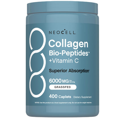NeoCell Collagen Peptides Pills | 400 Caplets | Grass Fed | with Vitamin C | Superior Absorption Formula | for Women and Men NeoCell buy supplements Au