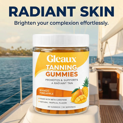 DXWXH Gleaux Tanning Gummies, Tanning Gummies for Women, Sunless Radiance Support with Beta Carotene, Astaxanthin & Lycopene, for Skin Health & Complexion Support, Mango Pineapple Flavor, 60 Gummies DXWXH buy supplements Au