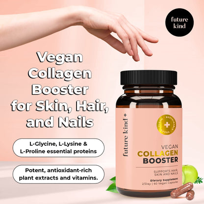 Future Kind Vegan Collagen - Supports Collagen Production with Biotin and Vitamin C (60 Capsules in Glass Bottle) Future Kind buy supplements Au