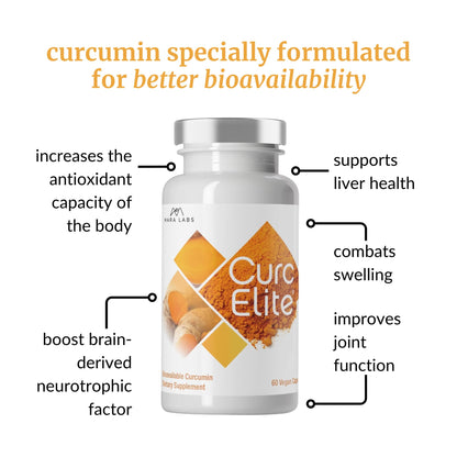 Mara Labs CurcElite Curcumin | Turmeric Extract 95% Curcuminoids | Vegan, No Fillers, and Non-GMO | 60 Vegan Capsules BrocElite buy supplements Au