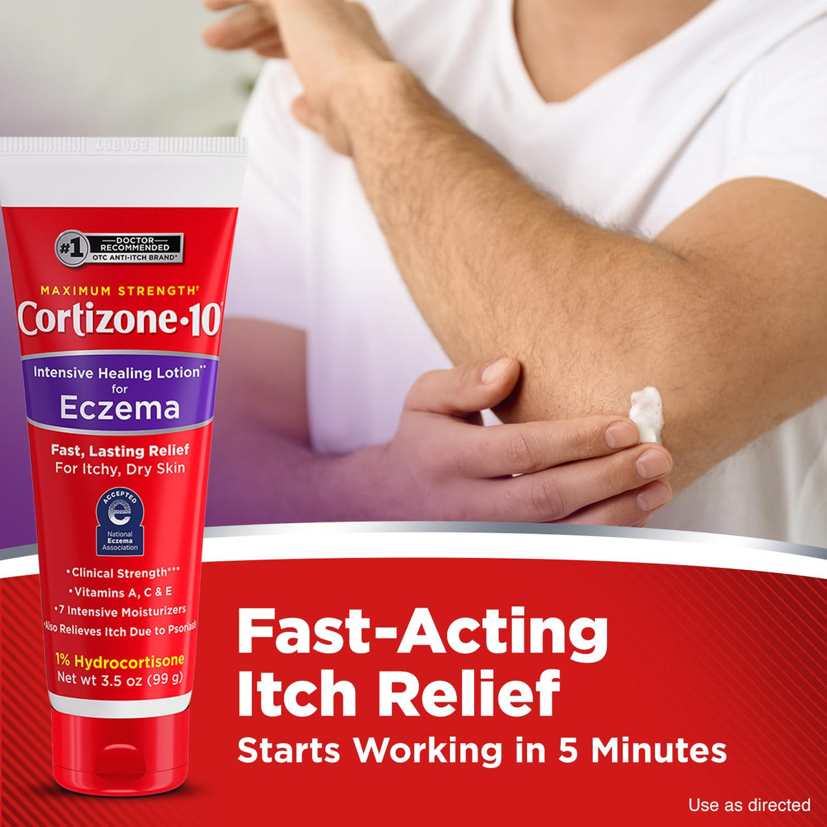 Cortizone-10 Maximum Strength Intensive Healing Itch Relief Lotion for Eczema, 1% Hydrocortisone, Fast-Acting, Anti-Itch Cream for Minor Skin Irritations, Rashes and Inflammation Due to Eczema, 3.5 oz Cortizone 10 buy supplements Au
