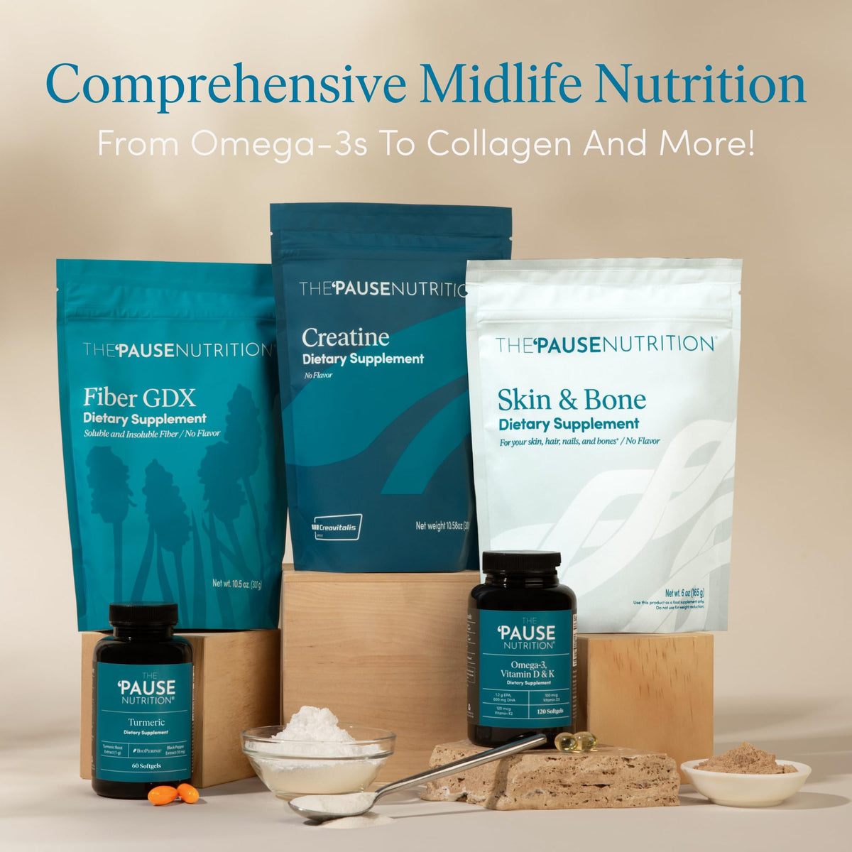 The 'Pause Life Skin & Bone, Verisol & Fortibone Collagen Peptides, Powder Formula with Hyaluronic Acid and Vitamin C, Gluten Free Supplement, Skin, Nails & Hair Support, Unflavored, Easy to Mix 12 OZ The 'Pause Life buy supplements Au
