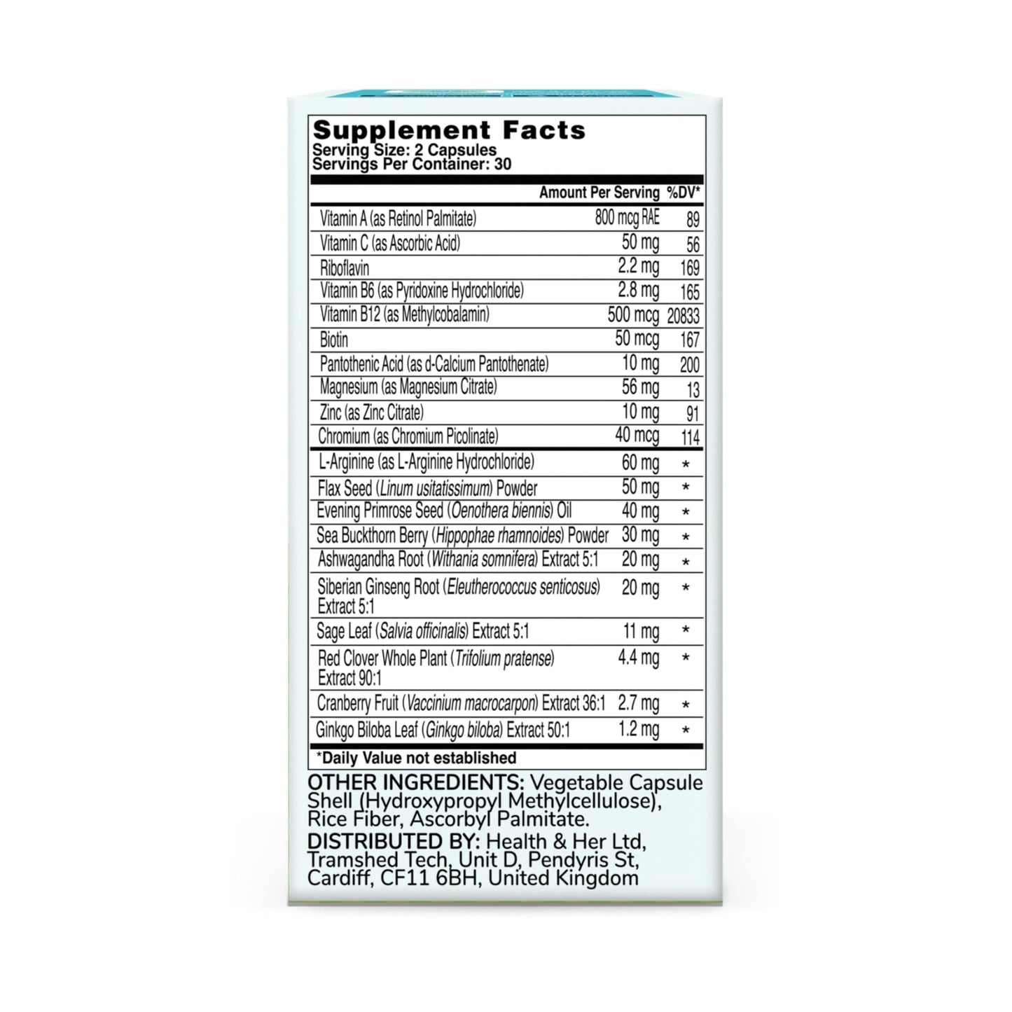 Health & Her Menopause Supplements for Women - Multi-Nutrient Support, Menopause Vitamins for Energy, Bones, Muscles, Skin & Hair, Vegan, Gluten-Free, Non GMO (60ct - 1 Month) Health and Her buy supplements Au