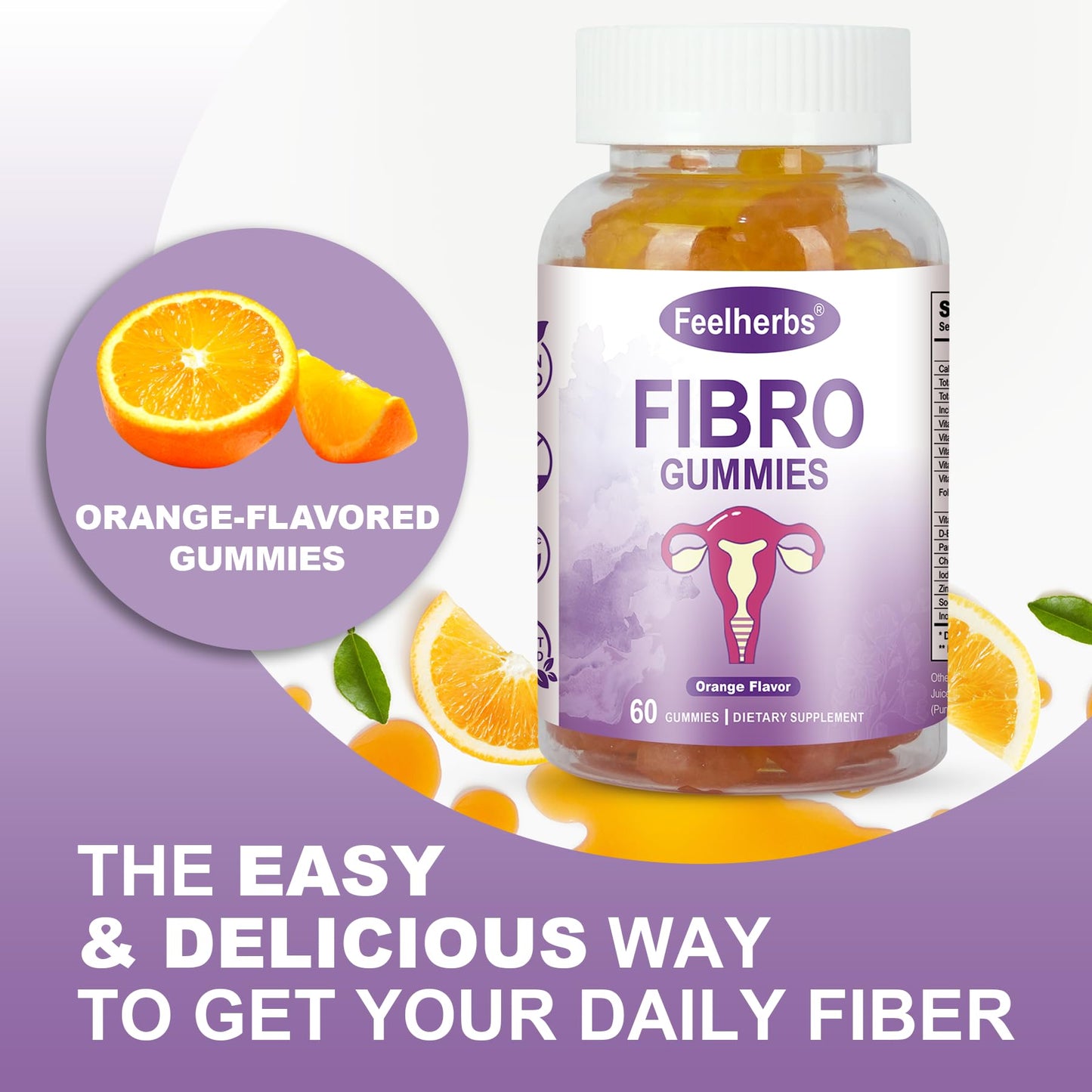 Feelherbs Fibro Gummies for Women, Pack of 2, Multivitamin Inositol Gummies with Inositol, Biotin, Vitamins A, C, D3, E, B6, B12, 60 Gummies Per Bottle FeelherbsBuy Supplements Australia