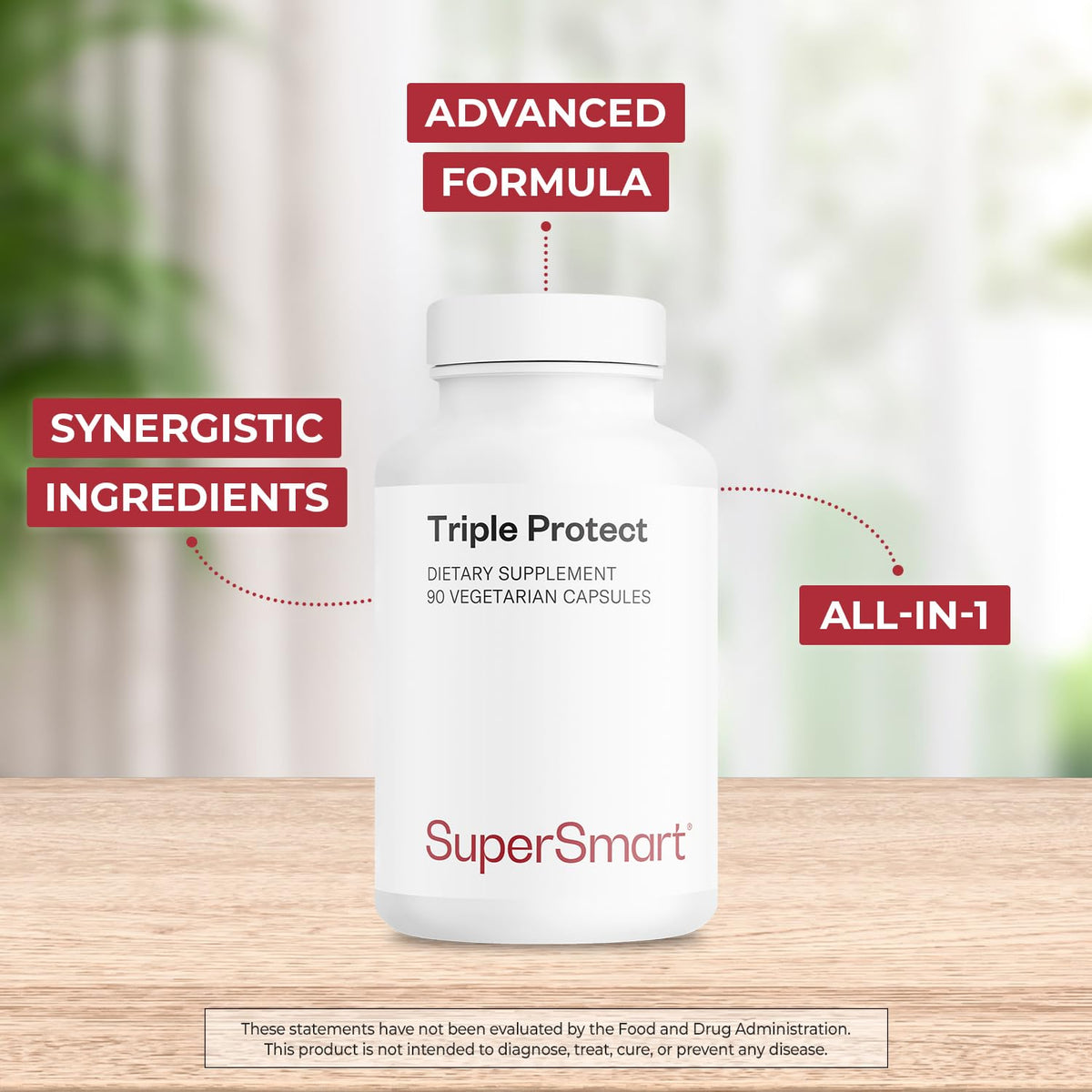 Supersmart - Triple Protect Supplement - Combines the Most Widely-Studied Natural Compounds - May Support Healthy Heart | Non-GMO & Gluten Free - 90 Vegetarian Capsules SupersmartBuy Supplements Australia