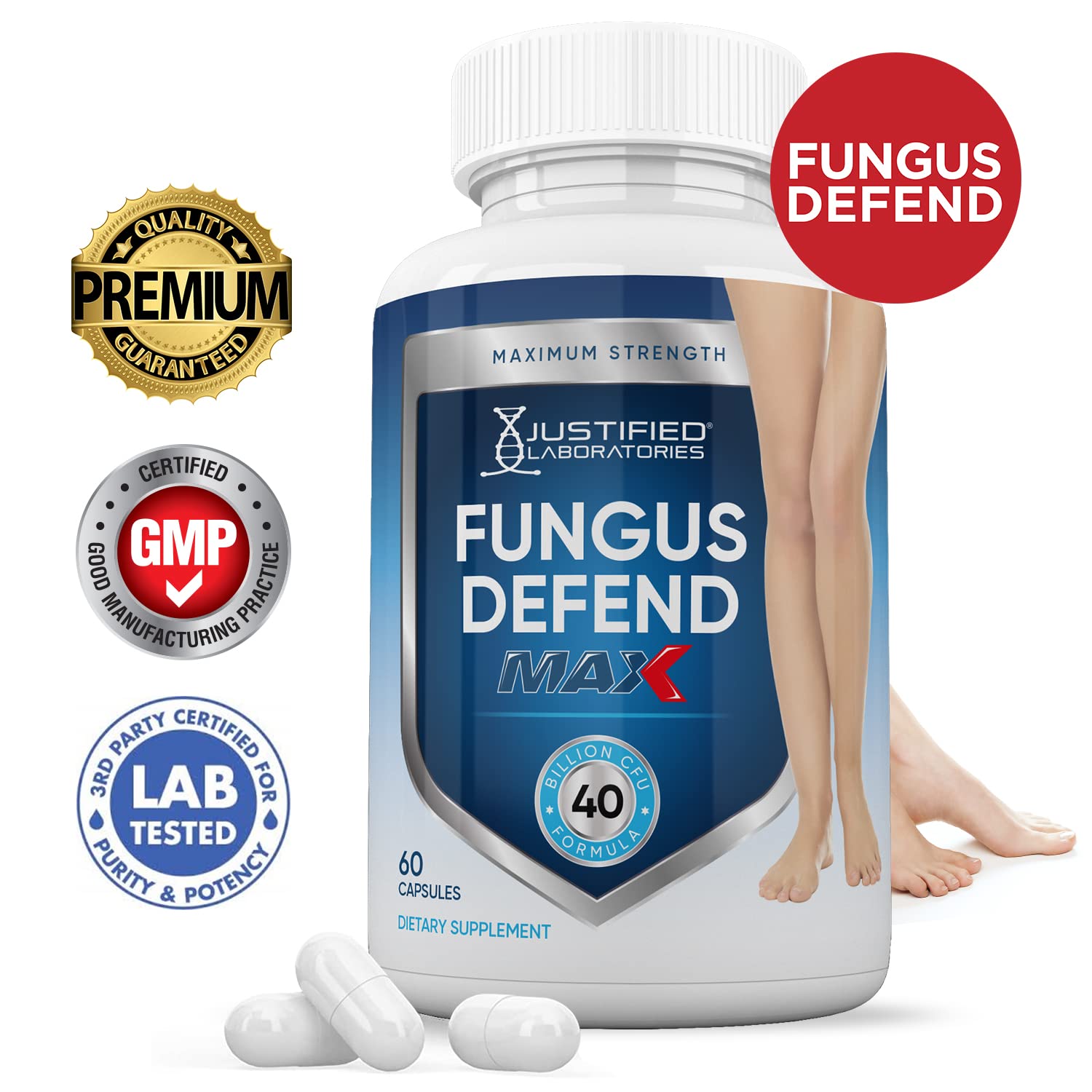 Justified Laboratories (3 Pack) Fungus Defend Max Pills 40 Billion CFU Probiotic 180 Capsules Justified Laboratories buy supplements Au