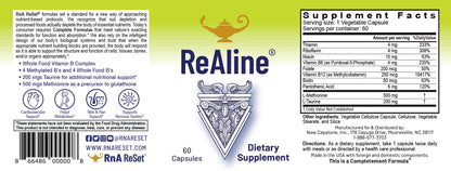 RnA ReSet ReAline – Methylated B Complex with Taurine & Methionine, Active B Vitamins, Detox & Methylation Support (60 Capsules) NSF Certified RnA ReSet buy supplements Au
