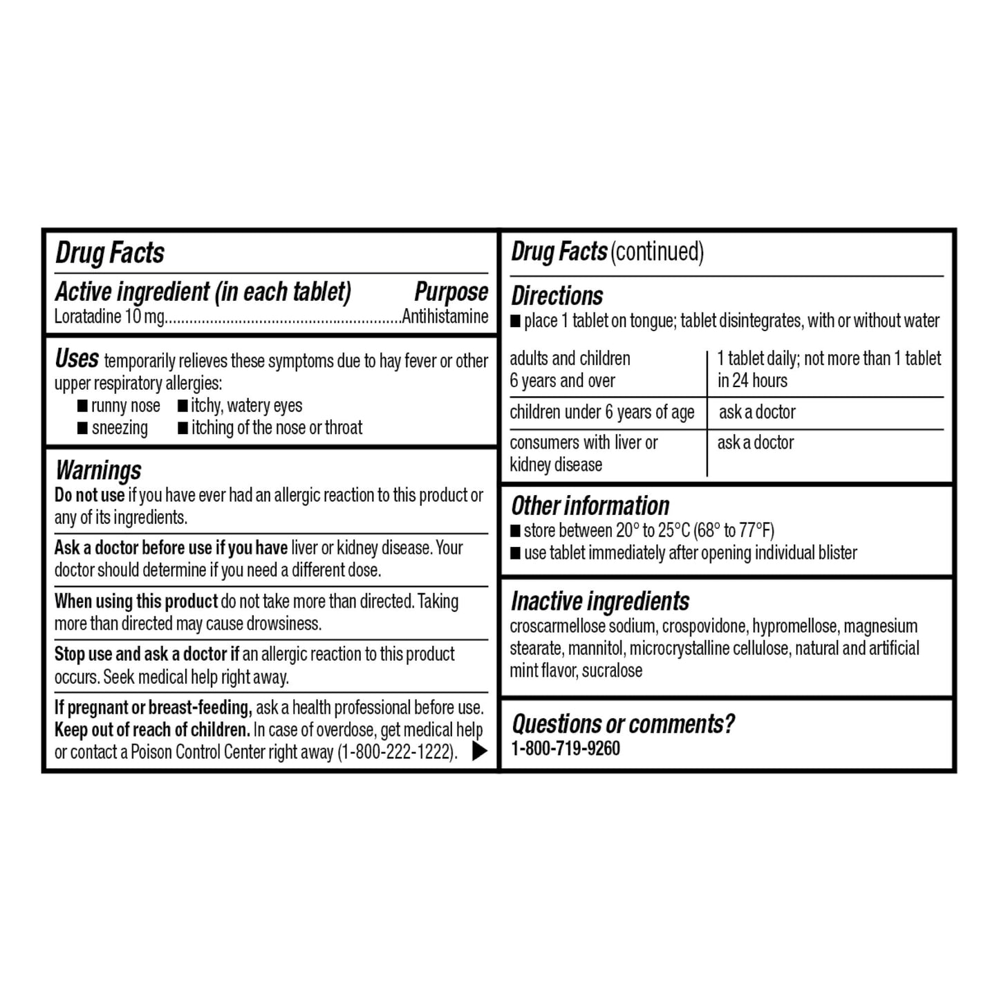 GoodSense Loratadine Orally Disintegrating Tablets, 10 mg, 24 Hour Allergy Tablets, 30 Count GoodSense buy supplements Au
