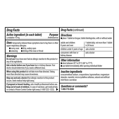 GoodSense Loratadine Orally Disintegrating Tablets, 10 mg, 24 Hour Allergy Tablets, 30 Count GoodSense buy supplements Au