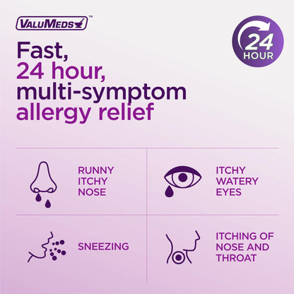 ValuMeds | Compare to Allegra | Fexofenadine HCl 180mg | 24-Hour Allergy Relief, Non-Drowsy Antihistamine Generic Medicine for Allergies, Hay Fever, Itchy Eyes | for Kids & Adults (100 Count) ValuMeds buy supplements Au
