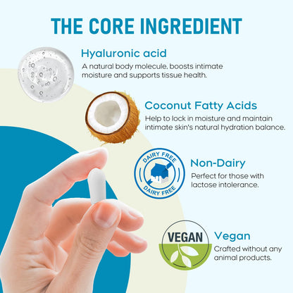 Hyaluronic Acid Vaginal Suppositories 10 mg for Women | Vaginal Moisturizer for Dryness, Itching & Irritation | Menopause & Intimate Care with Coconut Fatty Acids | Estrogen Free, 12 Count Peralpow buy supplements Au