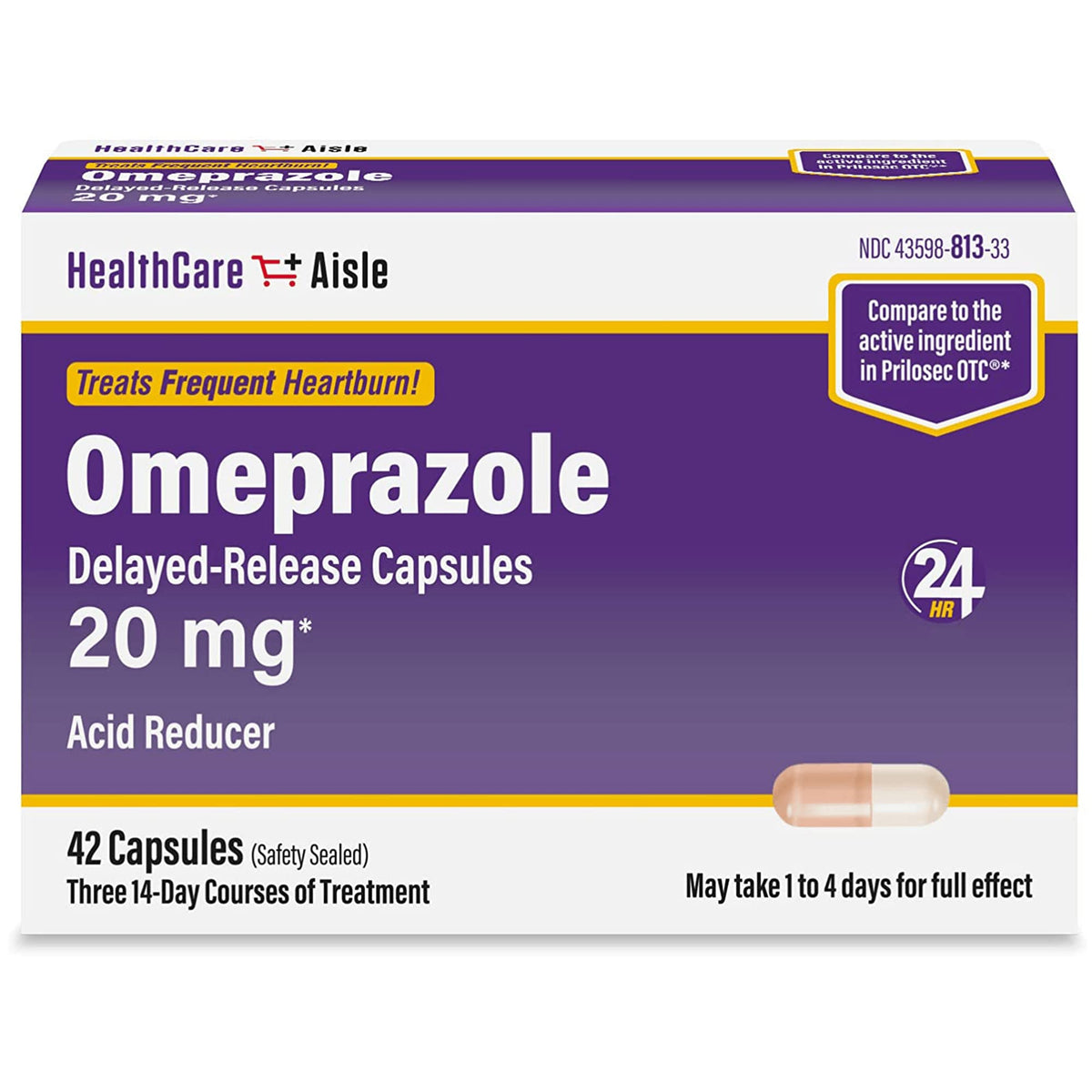 HealthCareAisle Omeprazole 20 mg, 42 Delayed-Release Capsules - Acid Reducer, Treats Frequent Heartburn, 42 Count (Pack of 1) HealthCareAisle buy supplements Au