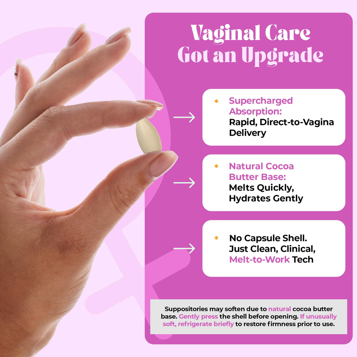 PURE WOMAN - Pause-Me-Not Suppositories - Menopausal Symptom Relief - Natural Ingredients - Relieves Hot Flashes & Vaginal Dryness - Promotes Stable Mood - Enhanced Vaginal Relief - 10 Pk PURE WOMAN buy supplements Au