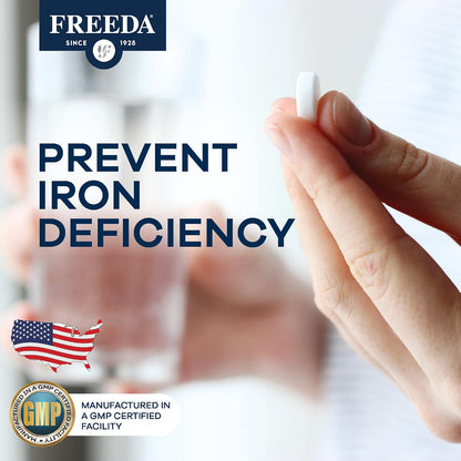Freeda Iron Supplement - Ferrous Fumarate Iron Tablets | Gentle Ferrous Fumarate Iron Tablets - Support Energy & Red Blood Cells - Easy-To-Swallow - Kosher & Made In USA