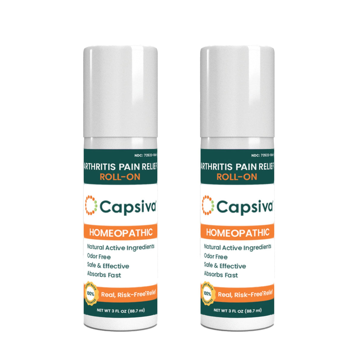 Capsiva Pain Relieving Gel, Absorbs Fast, Odor-Free, Safe for Prescription, No Known Side Effects (Gel Roll-On, 2 Pack, 3 Oz Each) CapsivaBuy Supplements Australia