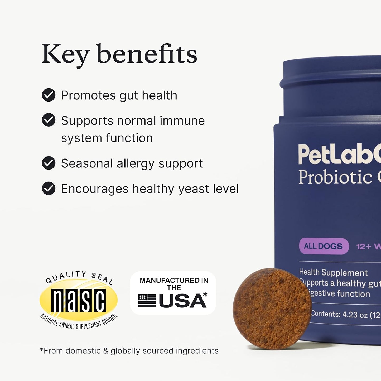 PetLab Co. - Gut & Ear Health Bundle: Probiotics for Dogs, Support Gut Health & Seasonal Allergies, & Ear Cleaner for Dogs, Supporting Yeast & Healthy Ear Canals - Easy to use Formulas