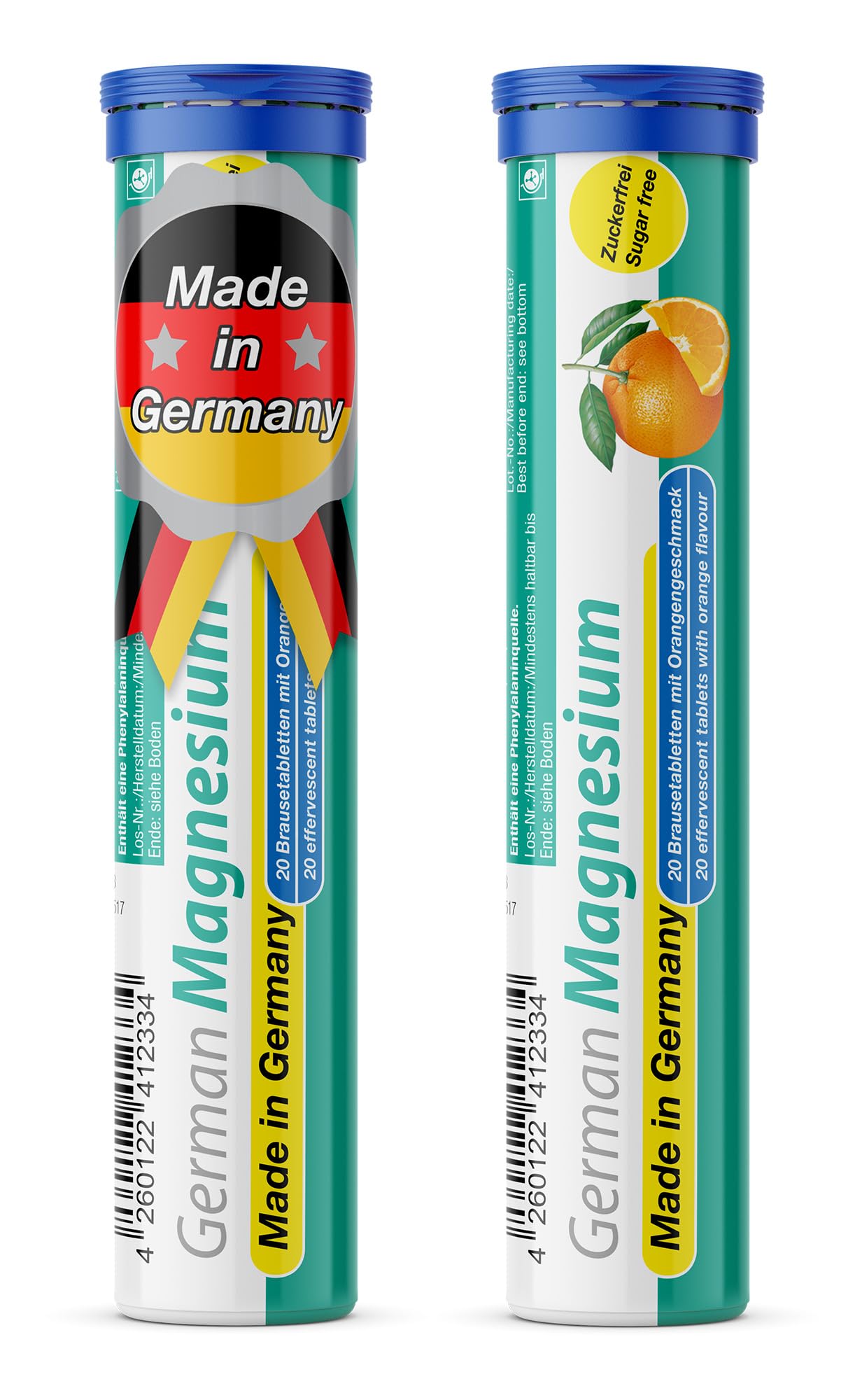 German Magnesium Oxide Supplement | Effervescent Tablets | Orange Flavor – 200 mg Magnesium per Serving | Sugar Free, Vegan – T&D Pharma – Made in Germany T&D buy supplements Au