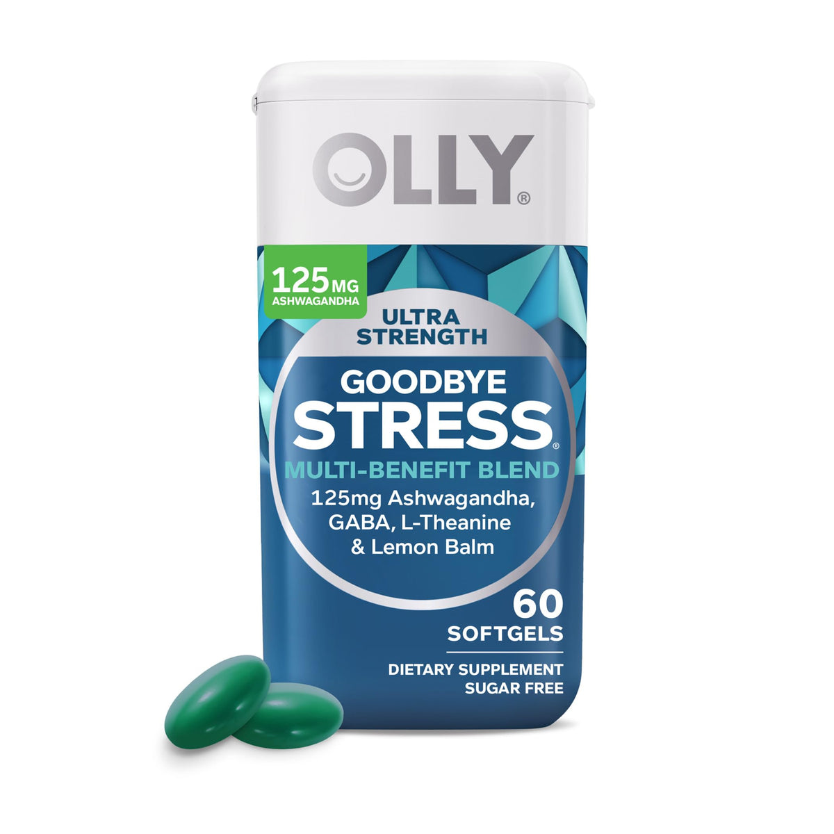 OLLY Ultra Strength Goodbye Stress Softgels 60 Count & Laser Focus Gummy 36 Count Brain Support Supplement Bundle OLLY buy supplements Au