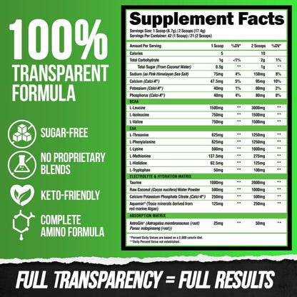 ALPHA LION Superhuman Intra Workout Powder for Men & Women, Amino Acids Drink, Muscle Recovery Supplement, BCAA Powder, Electrolytes & Hydration Mix (42 Servings, Watermelon Grape Candy Flavor)
