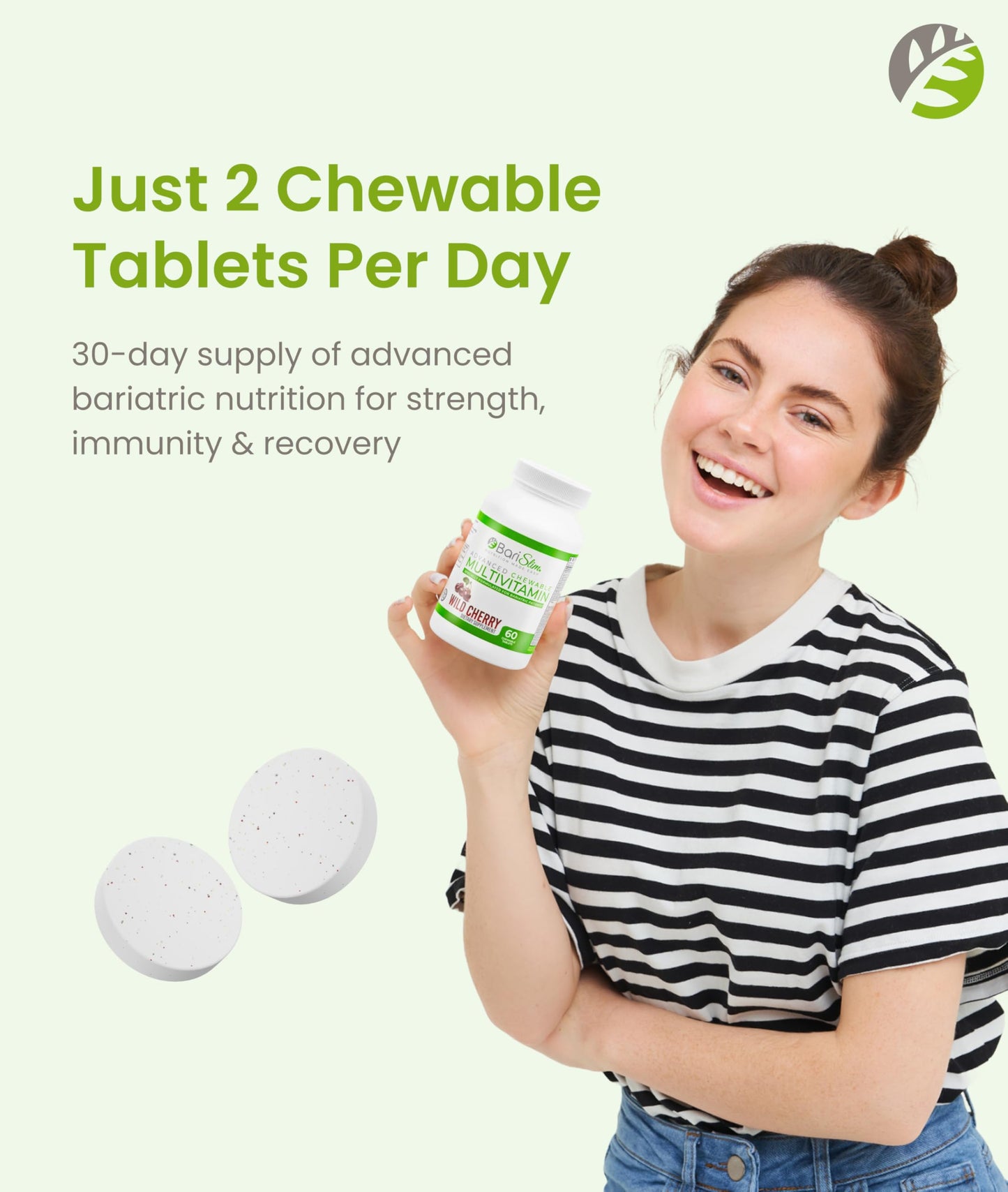 BariSlim Advanced Chewable Bariatric Multivitamin Tablets - Bariatric Vitamin and Supplement for Post Bariatric Surgery Including Gastric Bypass and Gastric Sleeve | Wild Cherry (60 Count) BariSlim buy supplements Au