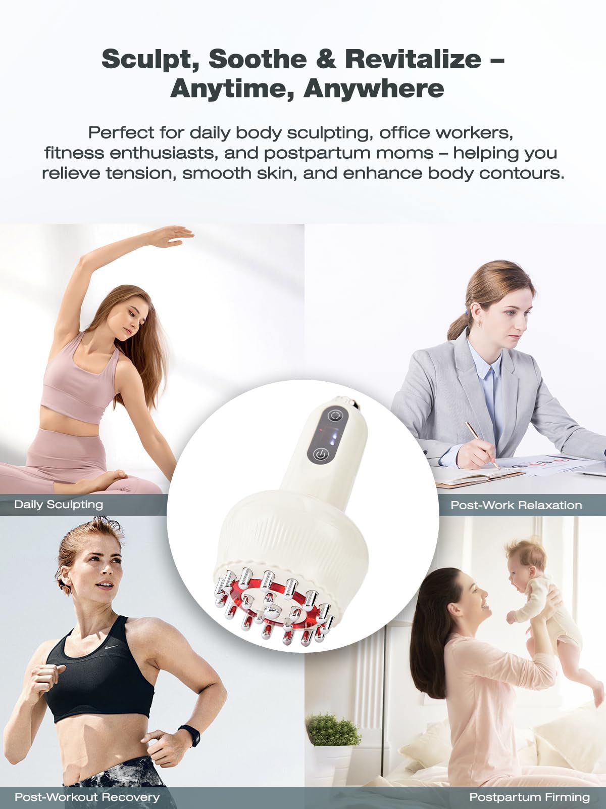 Yuonry Lymphatic Drainage Massager & Anti Cellulite Massage Tool, Helps Reduce Stretch Marks & Cellulite, for Legs, Arms & Belly, Body Sculpting Machine with Microcurrent, Light, Heat & Vibration Yuonry buy supplements Au