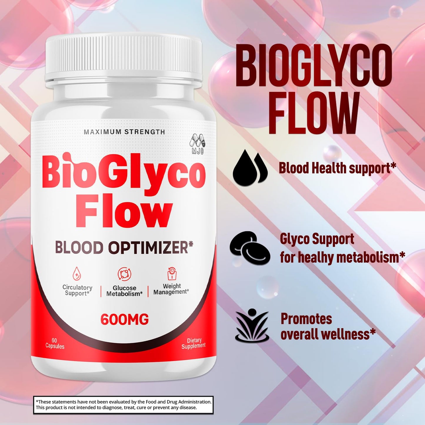 BioGlyco Flow Capsules, Official BioGlyco Flow Pills with All Natural Ingredients, Advanced Overall Health & Wellness Support in a Vitamin Supplement with Maximum Strength Multivitamins (60 Capsules) MJOBuy Supplements Australia