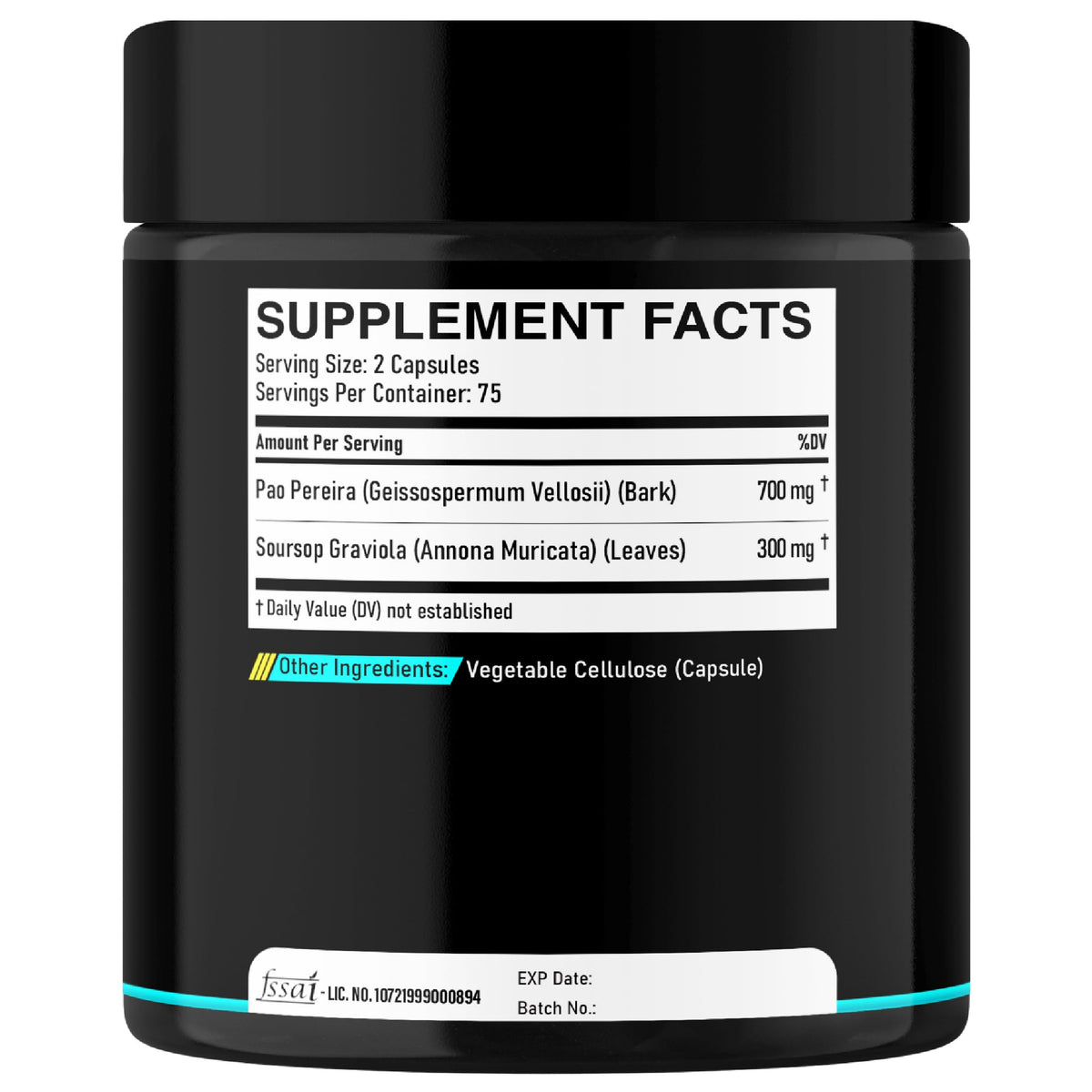 DEDICAD Pao Pereira Bark Extract and Graviola Soursop - 150 Capsules Supply DEDICAD buy supplements Au