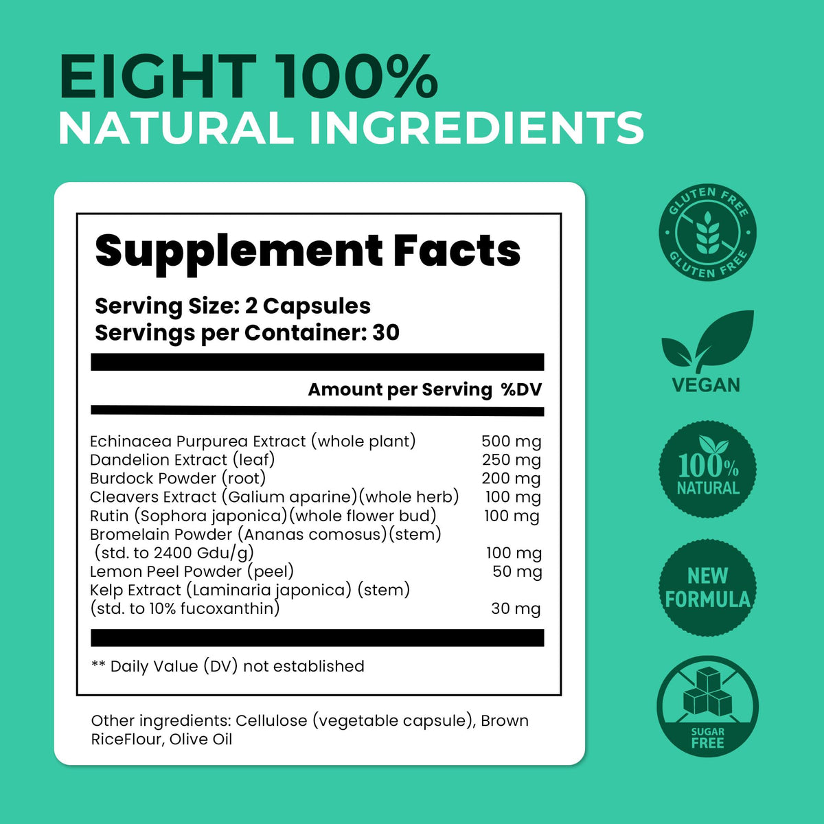 Paradise Emerald Lymphatic Drainage Supplements: Natural Herbal Complex Echinacea Burdock Root Dandelion Cleavers - Lymph System Support for Bloating Immune Health Fluid Balance 60 Capsules Paradise Emerald buy supplements Au