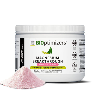 BIOptimizers Magnesium Breakthrough Drink - 8 Forms of Magnesium, Electrolytes, Sleep Health, Stress, Muscle Recovery, Heart Support | Glycinate,