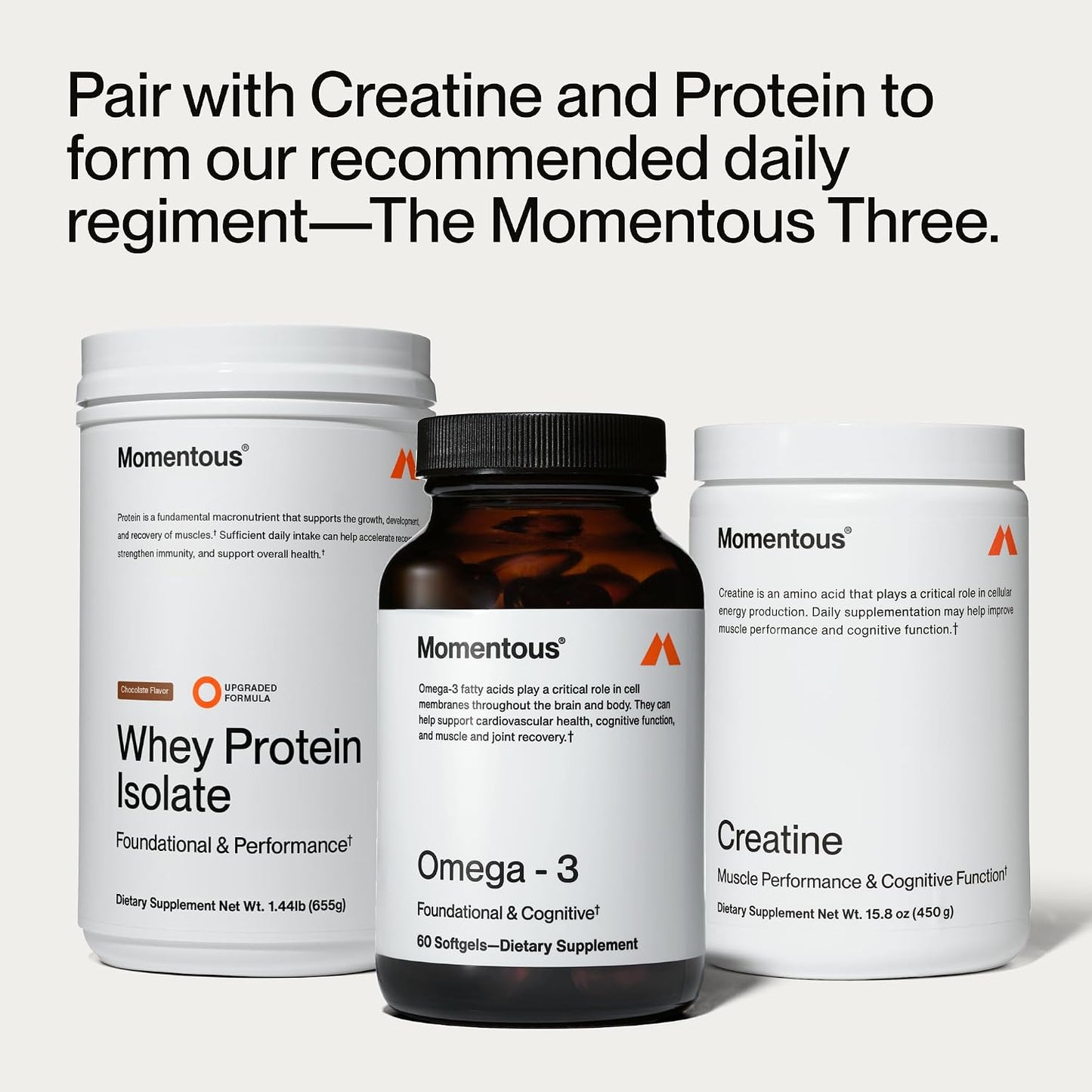 Momentous Omega-3 Fish Oil - High-Potency EPA & DHA Supplement for Men & Women - Supports Heart, Joint, & Brain Health - NSF Certified for Sport - Non-GMO - Gluten-Free - 1,600 mg - 30 Servings