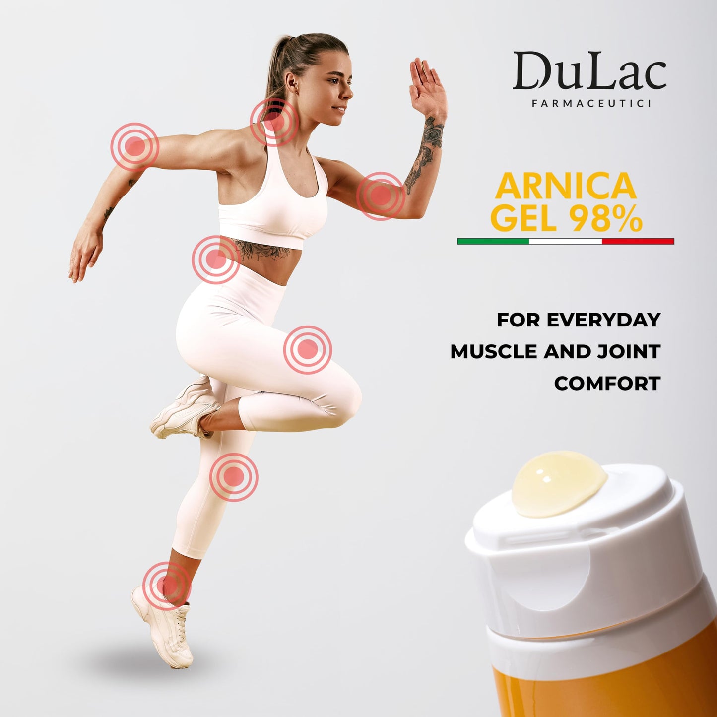 Dulac Arnica Body Massage Gel – Water-Based Cosmetic Massage Gel with Arnica Montana, Fast-Absorbing Lightweight Texture, Non-Greasy Feel, Dermatologically Tested, 3.38 Fl Oz DULÀC FARMACEUTICI 1982Buy Supplements Australia